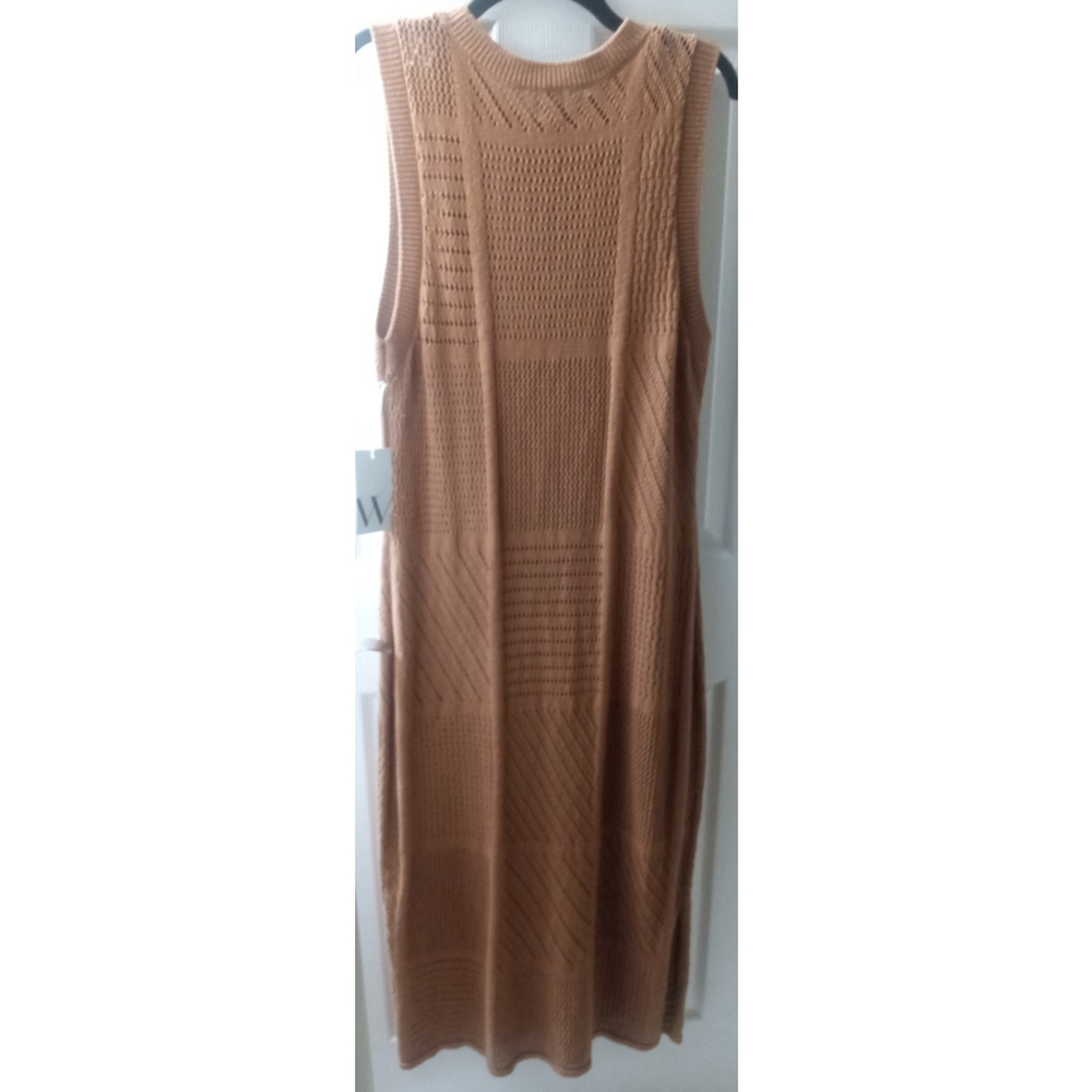 NWT Worthington Womens Sleeveless Midi Sweater Dress Camel Tan Sz XXL Lined - Picture 2 of 7